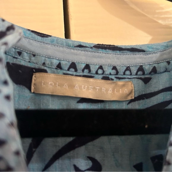 Lola Australia Blue Patterned Women's Cotton Dress Medium - Picture 3 of 8